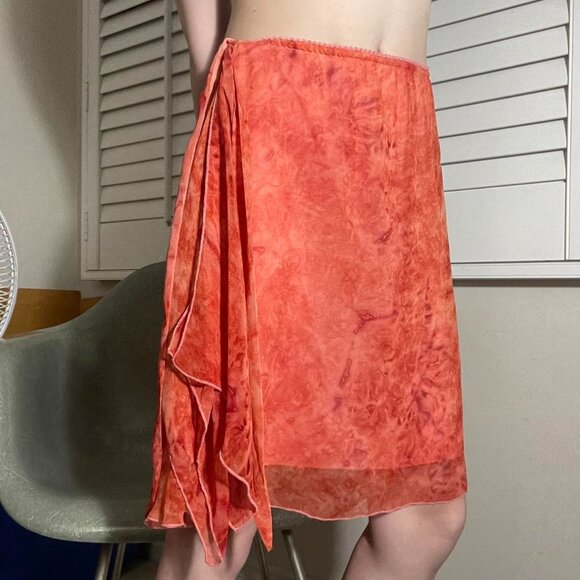 Vintage Pink and orange mesh skirt - Picture 3 of 4